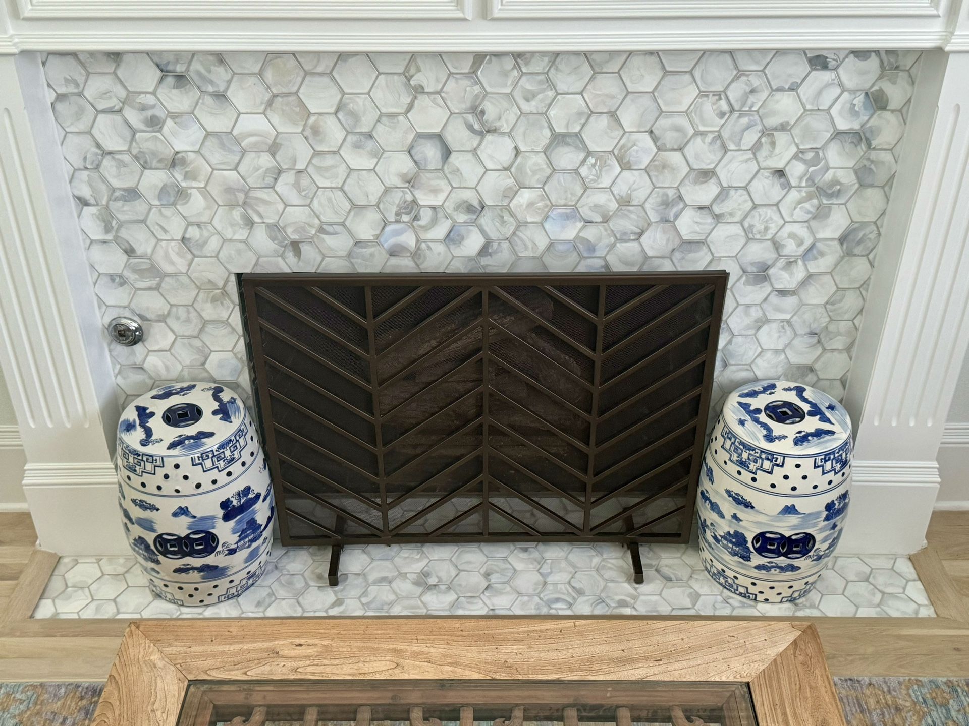 West Elm Chevron Fireplace Screen