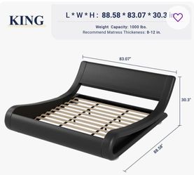 Brand new king black wave platform bed