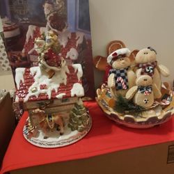 FITZ AND FLOYD ST. NICK COOKIE JAR ALSO GINGER BREAD ASSORTMENT BRAND NEW MAKE OFFER 