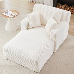 65 “ Indoor Single Chaise Sofa, Modern Corduroy Upholstery, No Assembly Required,Comfy Sleeper for Living Room,Office,Apartment 