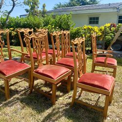 Beautiful High End Dining Chairs (6) And 2 Armchairs 