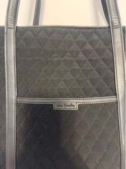 Vera Bradley Large Black Quilted Tote Bag – Floral Interior