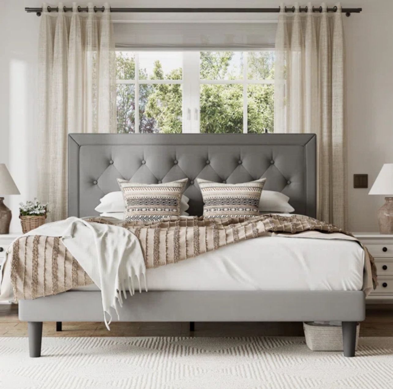 King Size Pillow Top Mattress With Headboard And Frame