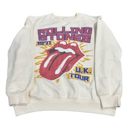 Rolling Stones Sweatshirt UK Tour 1971 Graphic Crewneck | Vintage Style | Size L