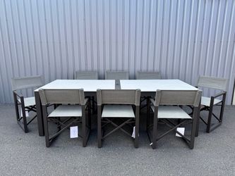 SunVilla Anchor 9-piece Outdoor Patio Dining Set with Folding Chairs