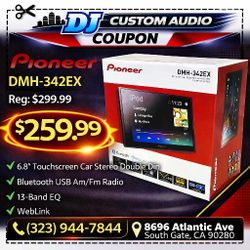 Pioneer Touchscreen Stereo Double Din Bluetooth USB Am Fm Radio Auxiliary 13-Band Equalizer DMH-342EX 🚨 Payment Options Available 🚨 No Credit Needed
