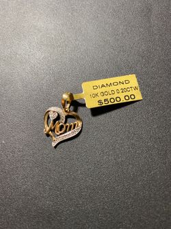 10k real solid gold with real diamonds pendant 1” and 1.2gr