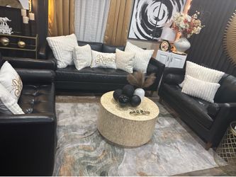 Real leather  good quality  tree pieces couches