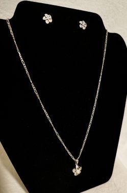 Sterling Silver Plumeria Matching Set