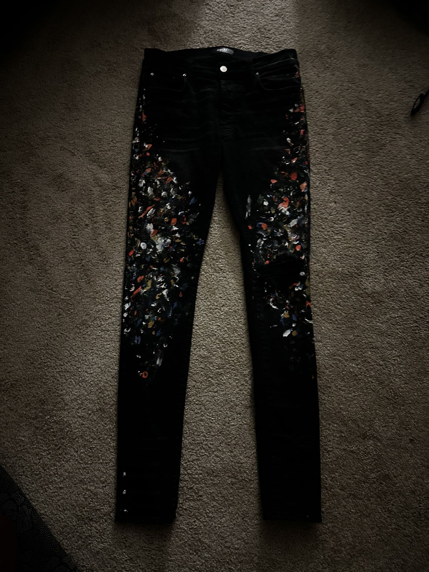 Black Paint Splatter Amiris Sz 32 [CheckDesc