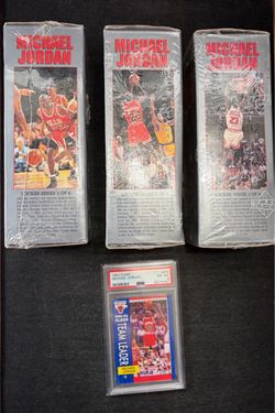 Upper Deck 1991-92 Locker Series NBA Basketball #2,3,6 Factory Sealed and a Jordan Psa card