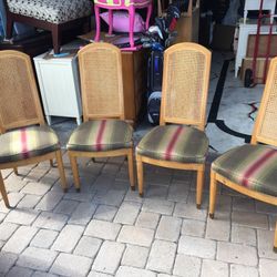 4 Henredon Cane back Chairs 