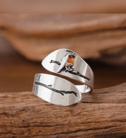 Silver. Bird Spoon Ring