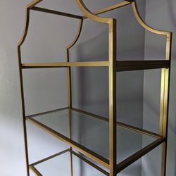 Gold Bookshelf With Glass Shelves