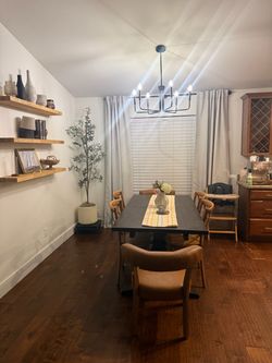 Dining room table with six chairs