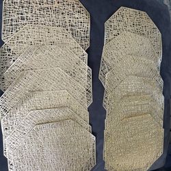 14 gold lined placemats