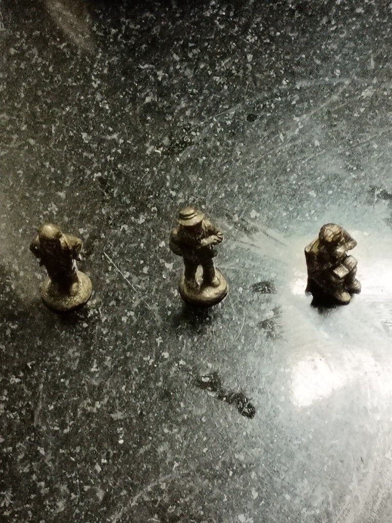3 Vintage Pewter Figurines