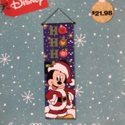 Disney Christmas Mickey Mouse “Ho Ho Ho” Hanging Banner Wall Decor