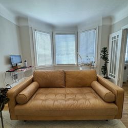 Article Sven 72” Tan Leather Couch