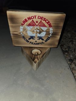 Patriotic Wooden  with candle holder