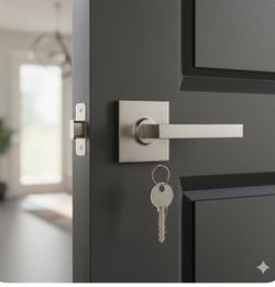 🔥 SUPER BARGAIN: Used Emtek Helios Keyed Door Lock - Satin Nickel - ONLY $125