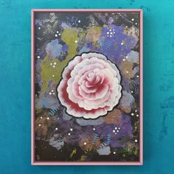 11x14 Acrylic Rose Painting