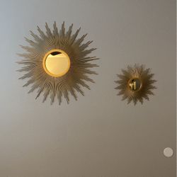 Brass sunburst wall plaques 