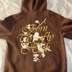 Cozy Born To Fly High Hoodie -Brown-