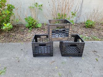 3 Square Plastic Crates