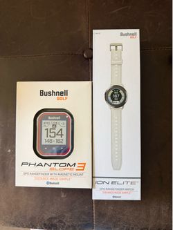 Golf range finder with watch