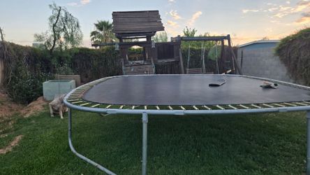 Trampoline 14' square with NEW Jump Mat. No net.