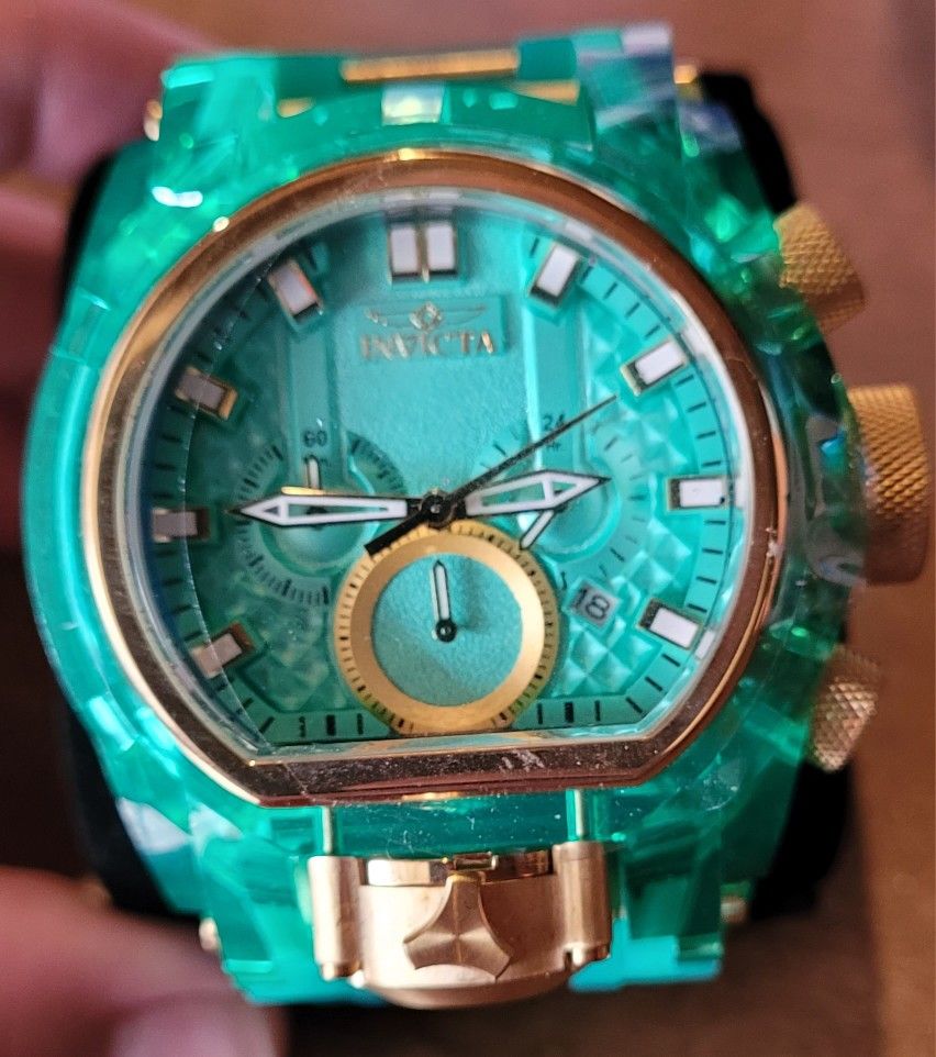 Invicta Bolt Zeus Magnum Men's Watch - 52mm, Gold, Turquoise (39470)