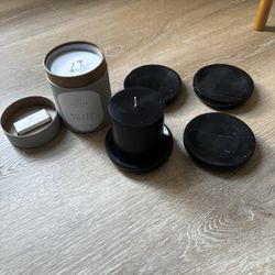 5 Black Marble soap/candle holders from CB2 plus New Linnea Sacred Smoke candle + 2 additional candles  