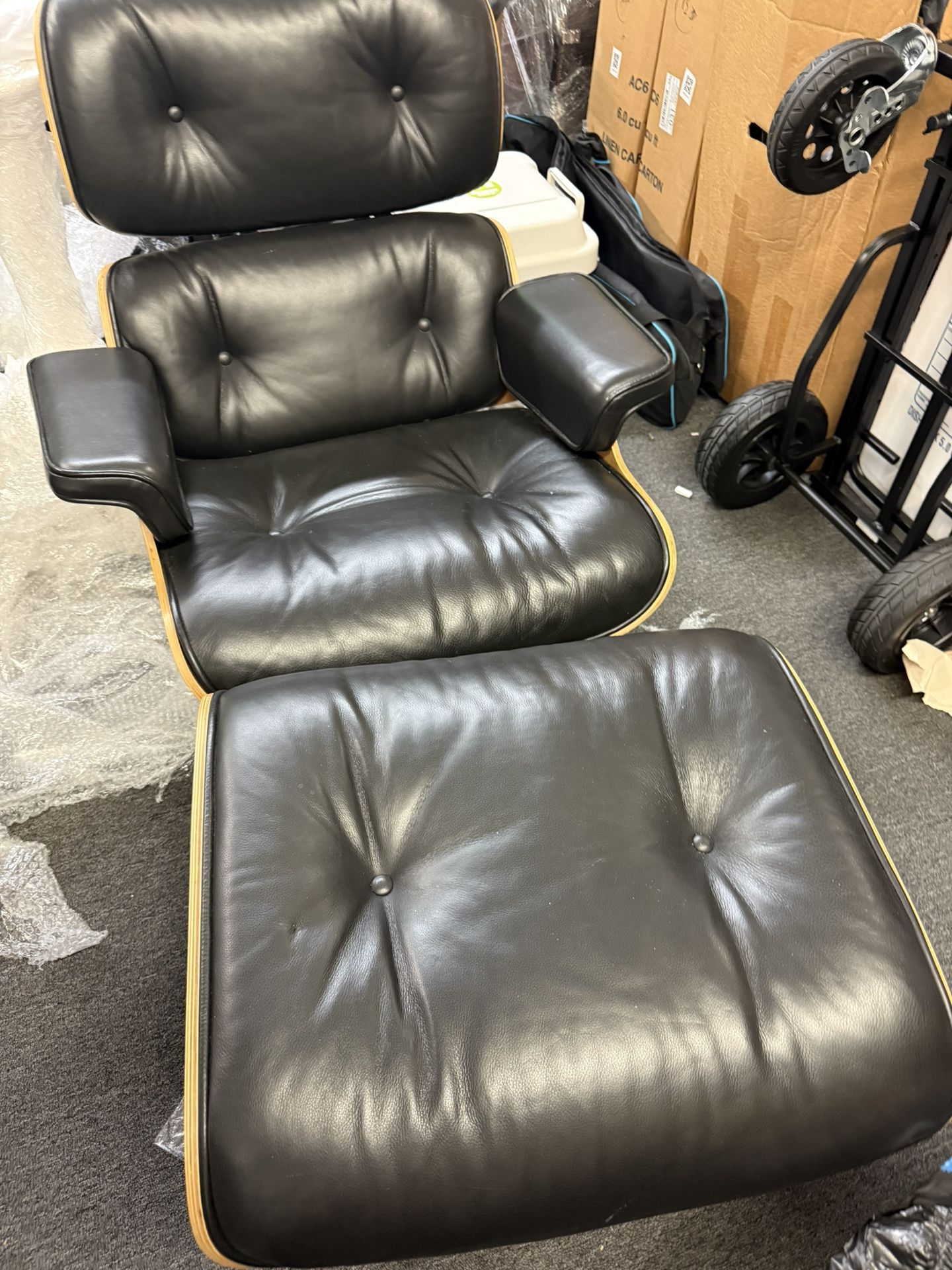Eames-style Lounger & Stool