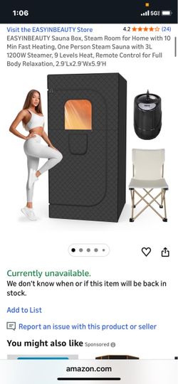 EASYINBEAUTY One Person Home Steam Sauna Box