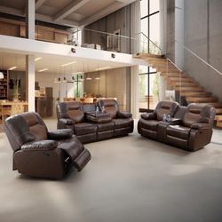 Brand New 3 - Piece Faux Leather Living Room Set Original Price $2200