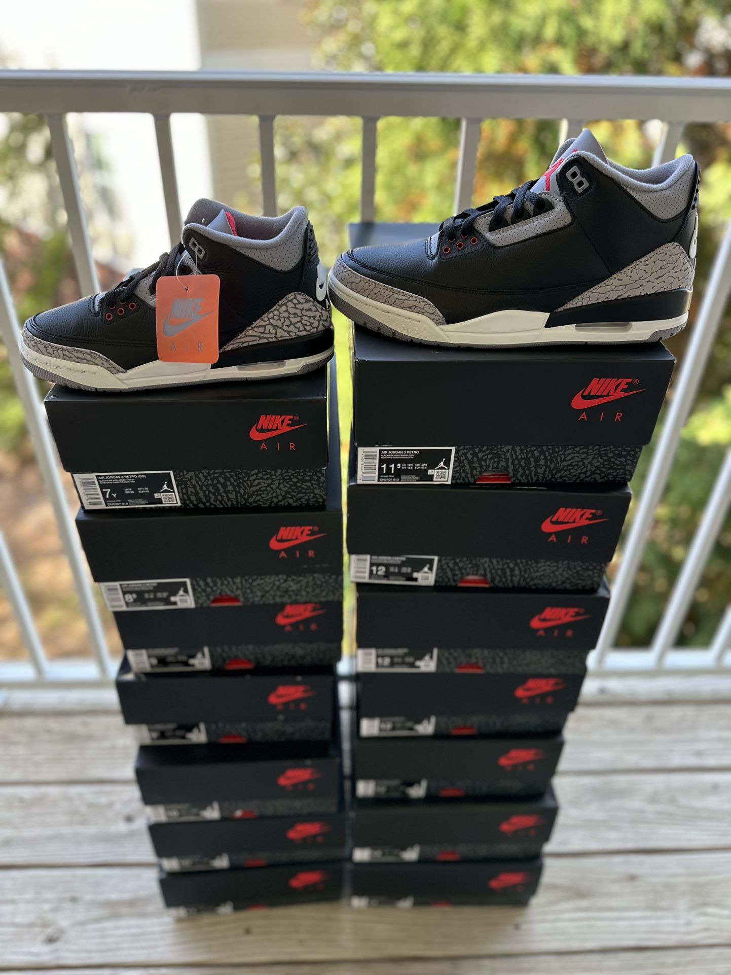 BRAND NEW JORDAN 3 “BLACK CEMENT” FOR SALE!!! GS SIZE 7 $220 MEN SIZES 8.5, 9, 9.5, 10, 10.5, 11, 11.5, 12, 13, 14 $300