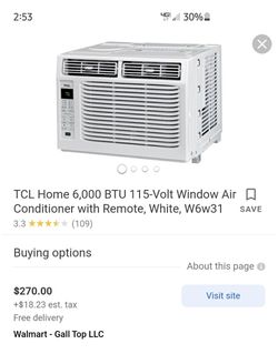 A/C Window Unit 6000 BTU 115-V