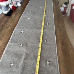Christmas Gray Jeweled Christmas Runner