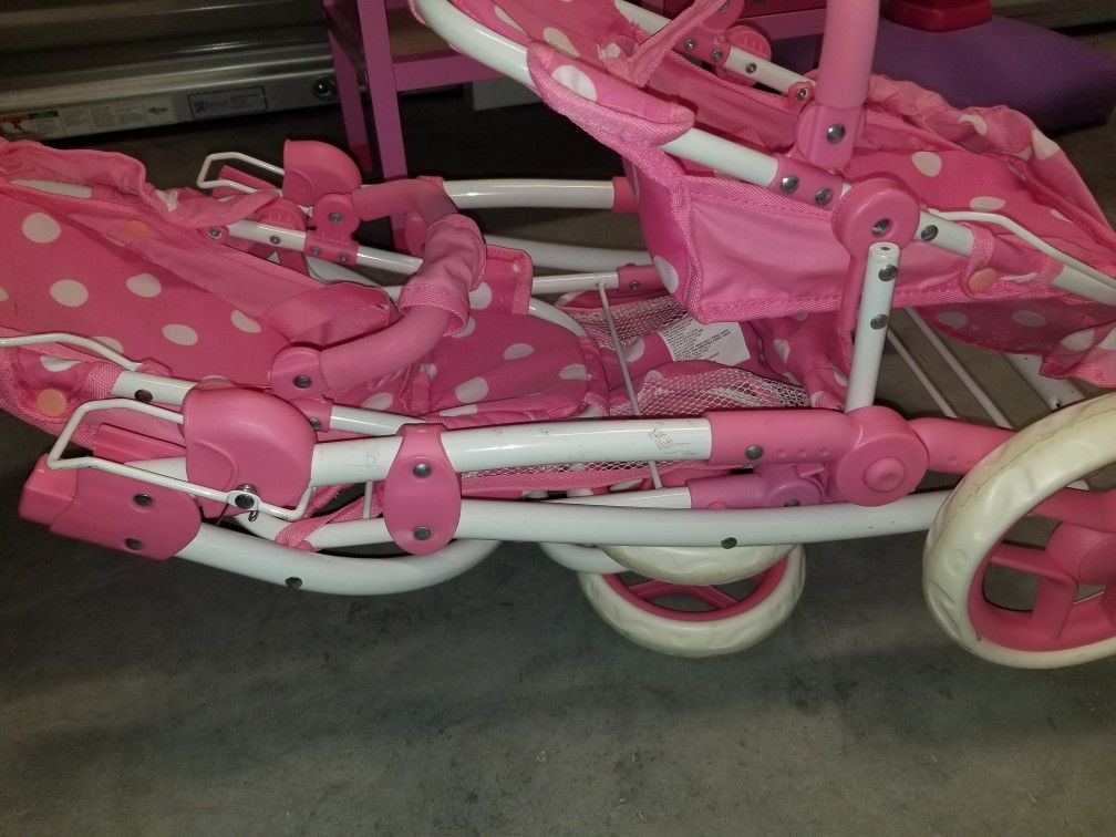Double seated baby doll stroller