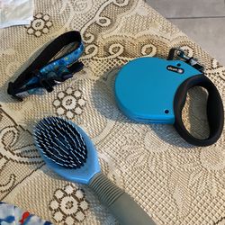 Dog Size Small Collar (free)  Comb ($3) Leash ($5)
