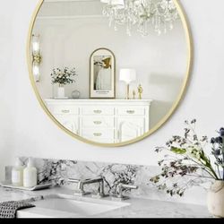 Bathroom mirror 18 inch gold round mirror