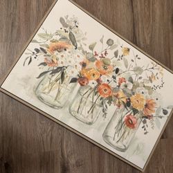 Floral Picture And Bathroom Rules Picture