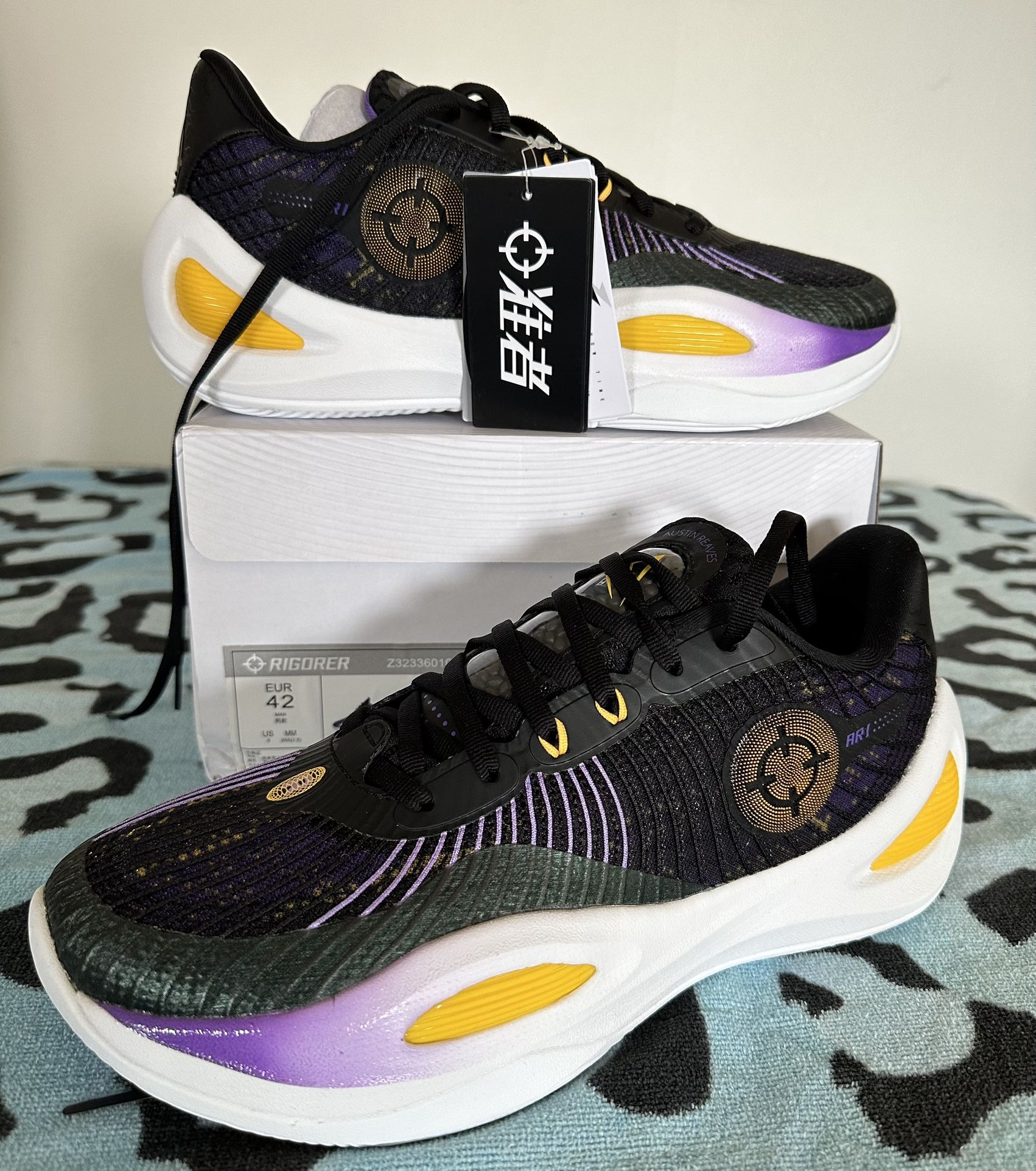 Austin Reaves Rigorer AR1 “SHOWTIME” Signature Shoe SIZE 9 LAKERS NEW IN BOX