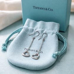 Authentic Tiffany & Co Elsa Peretti Open Heart Drop Earrings
