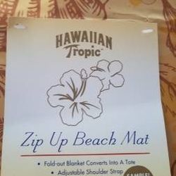 NEW Beach Mat/Blanket, Zip-Up - New From Hawaiian Tropic