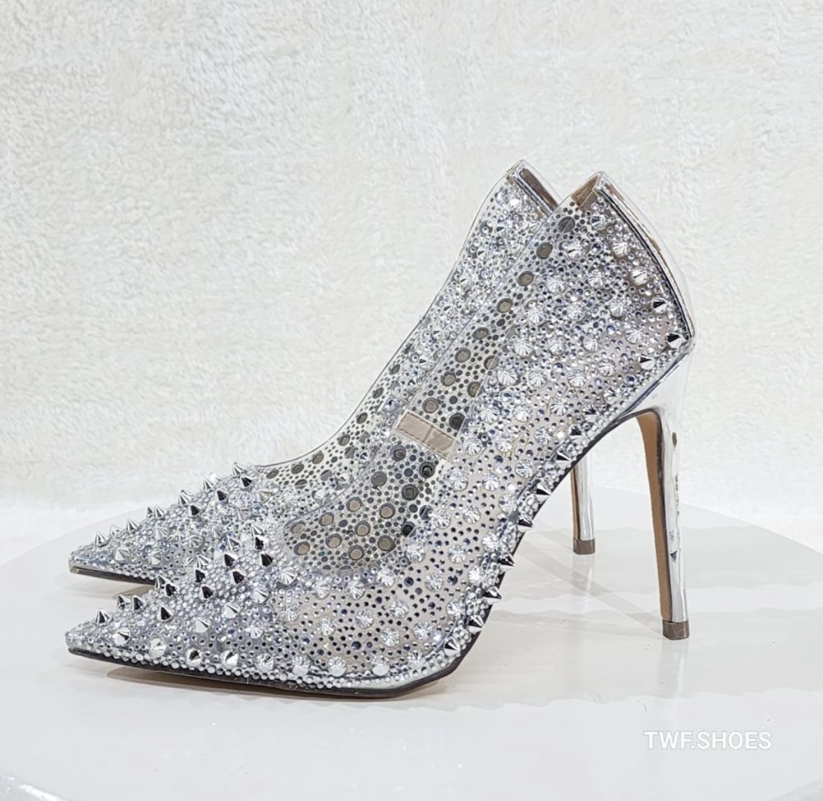 Spike Stiletto Pump- Clear