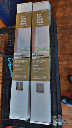Two 27 W x 72 L Vinyl Blinds