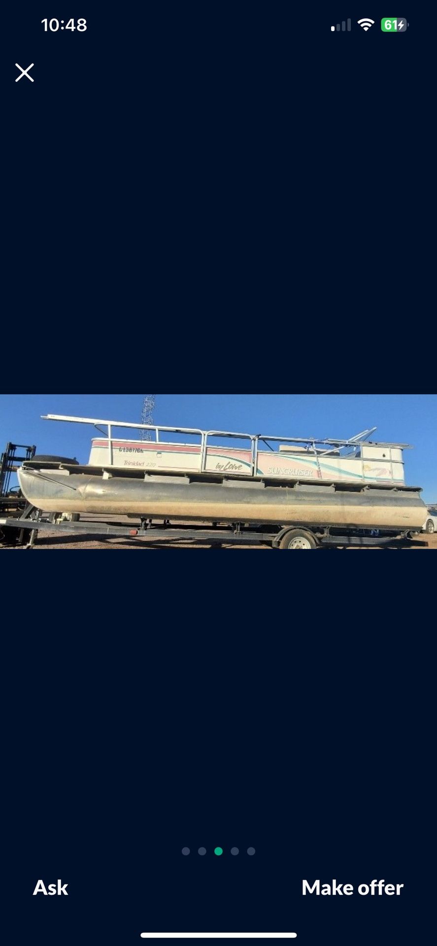 1999 Pontoon Boat, 2003 Suzuki 90hp 4-stroke