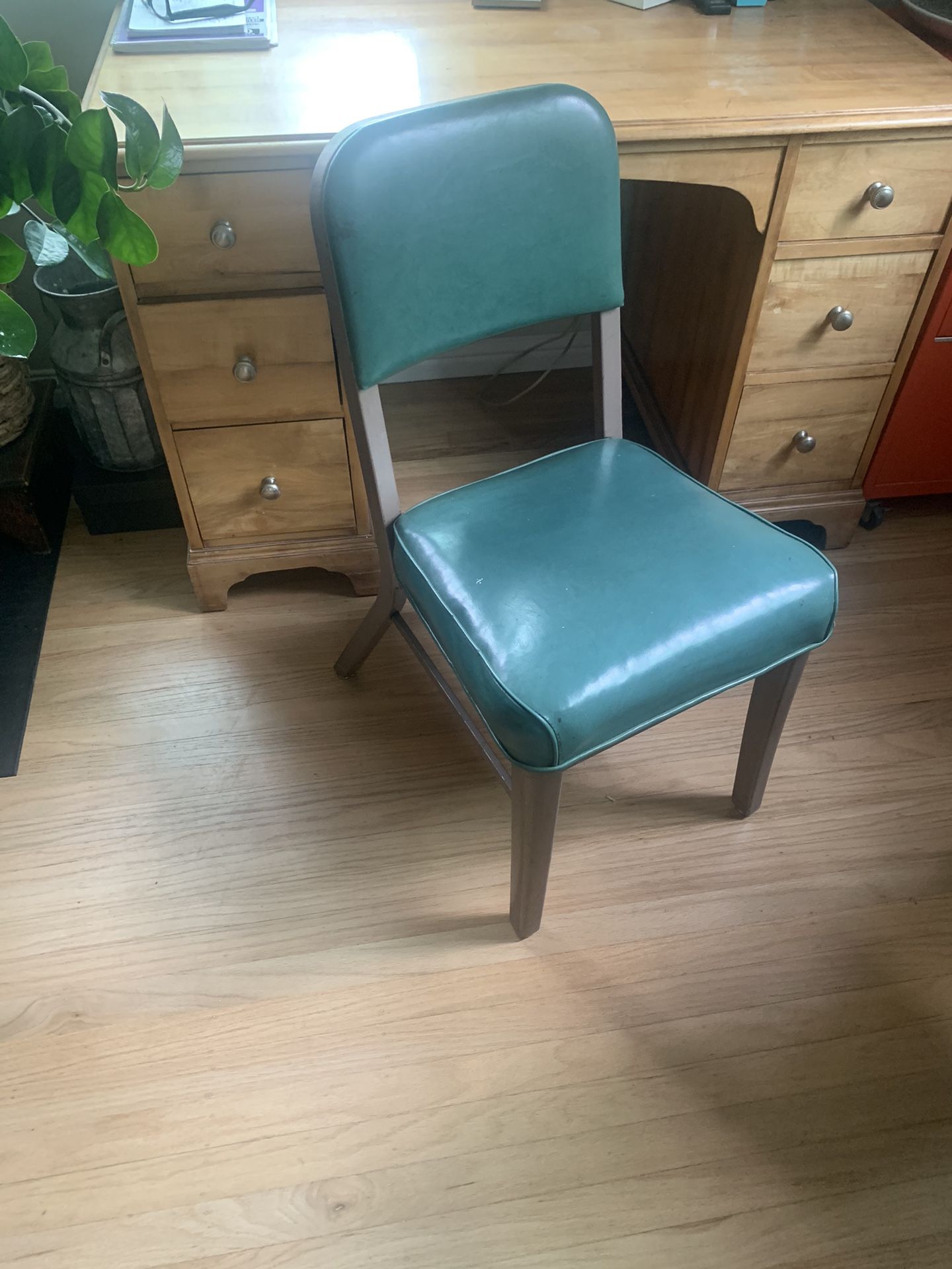 MCM Green industrial Metal Chair